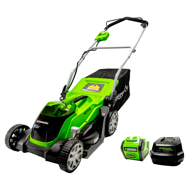 Greenworks 40V 14" Cordless Push Lawn Mower, 4.0Ah Battery and Charger Included
