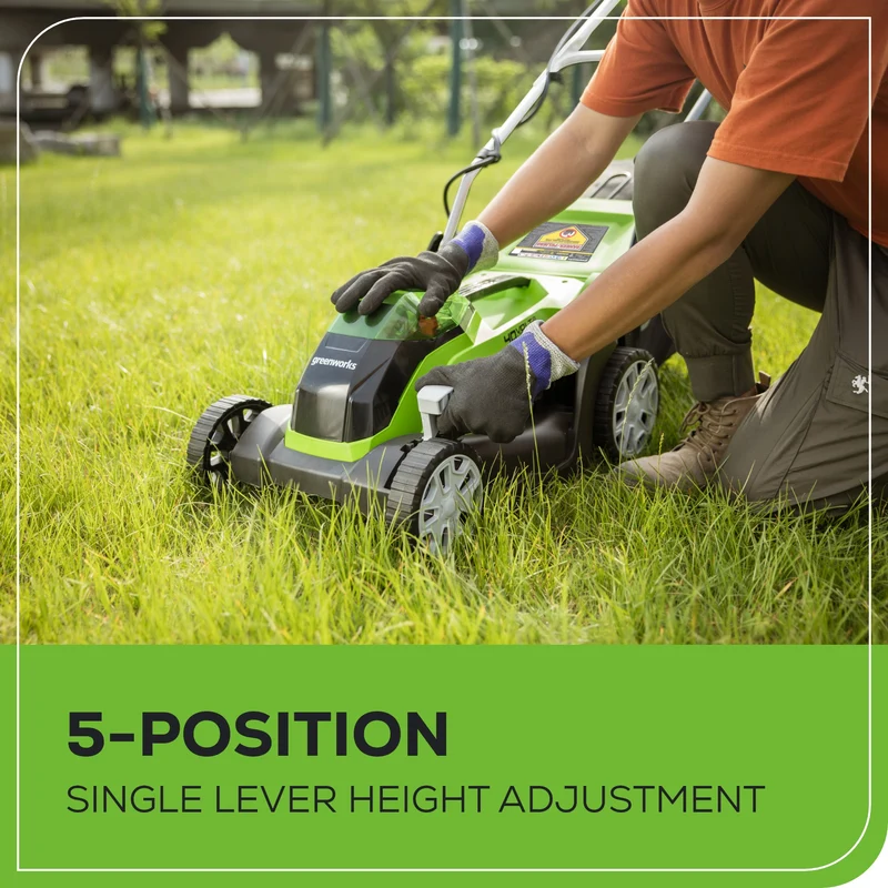 Greenworks 40V 14" Cordless Push Lawn Mower, 4.0Ah Battery and Charger Included