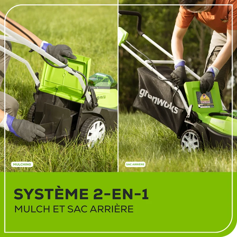 Greenworks 40V 14" Cordless Push Lawn Mower, 4.0Ah Battery and Charger Included