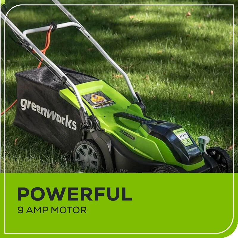 9 Amp Electric Lawn Mower - 14" Corded Push Mower