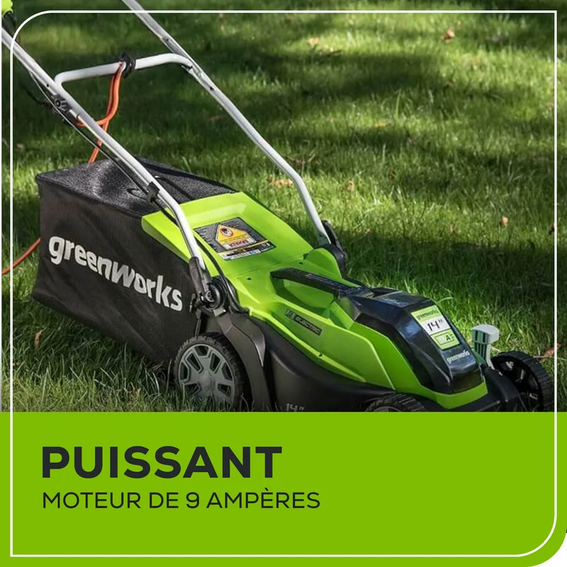 9 Amp Electric Lawn Mower - 14" Corded Push Mower