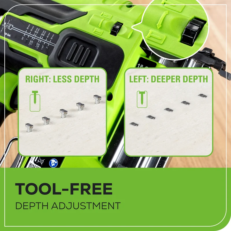 24V 18 Gauge Brad Nailer, 2.0Ah Battery and Charger Included