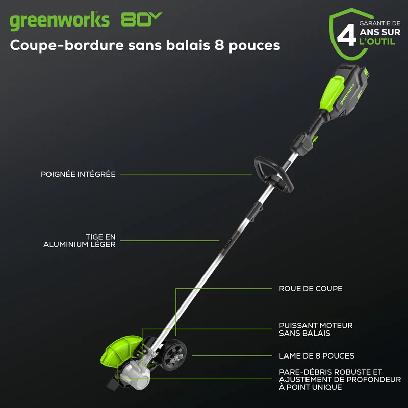 80V 8" Brushless Edger (Tool Only)