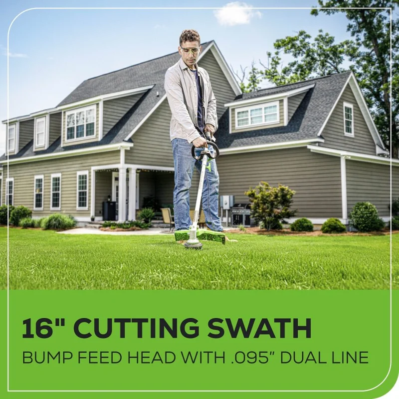 80V Cordless 16" Brushless Top Mount String Trimmer (Attachment Capable) w/ 2.5Ah Battery & Charger