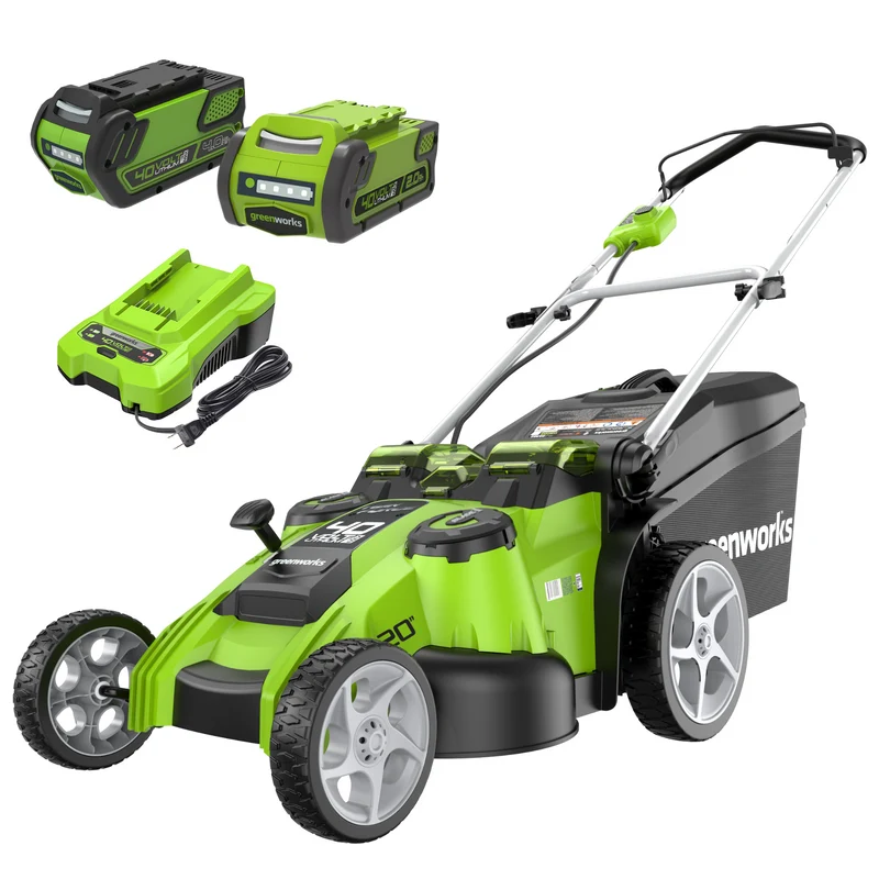 40V 20" Dual Blade Lawn Mower, 2.0Ah & 4.0Ah Batteries and Charger Included