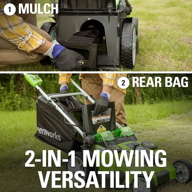 40V 20" Dual Blade Lawn Mower, 2.0Ah & 4.0Ah Batteries and Charger Included