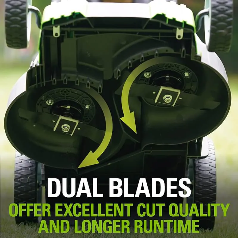 40V 20" Dual Blade Lawn Mower, 2.0Ah & 4.0Ah Batteries and Charger Included
