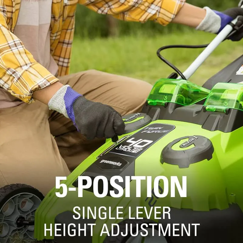 40V 20" Dual Blade Lawn Mower, 2.0Ah & 4.0Ah Batteries and Charger Included