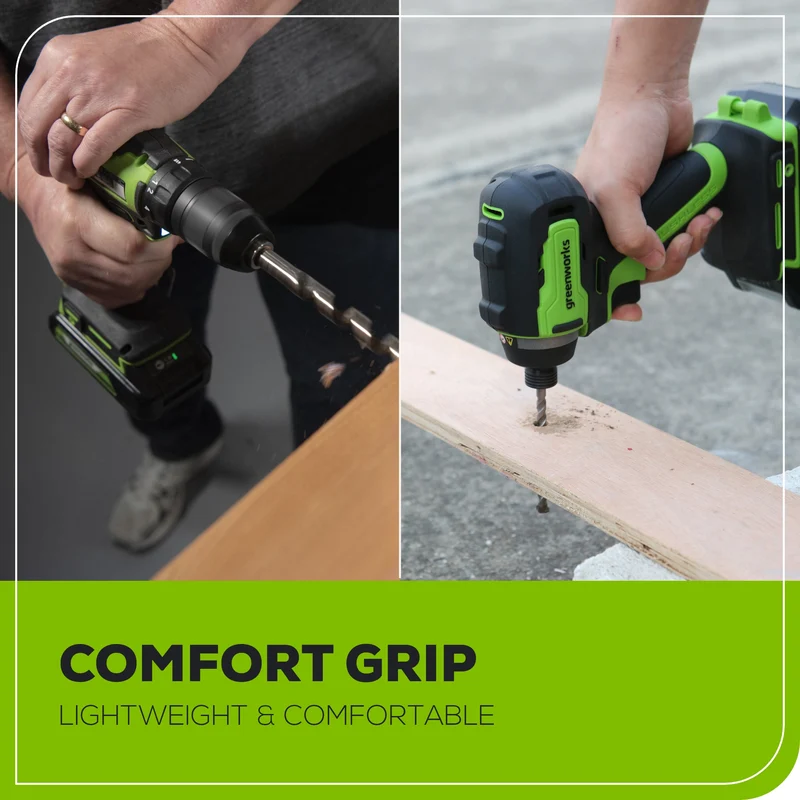 24V Brushless 1/2" Drill/Driver, 1/4" Hex Impact Driver, (2) 2.0Ah Battery & Charger Included Bonus: 8 pc Bit Set