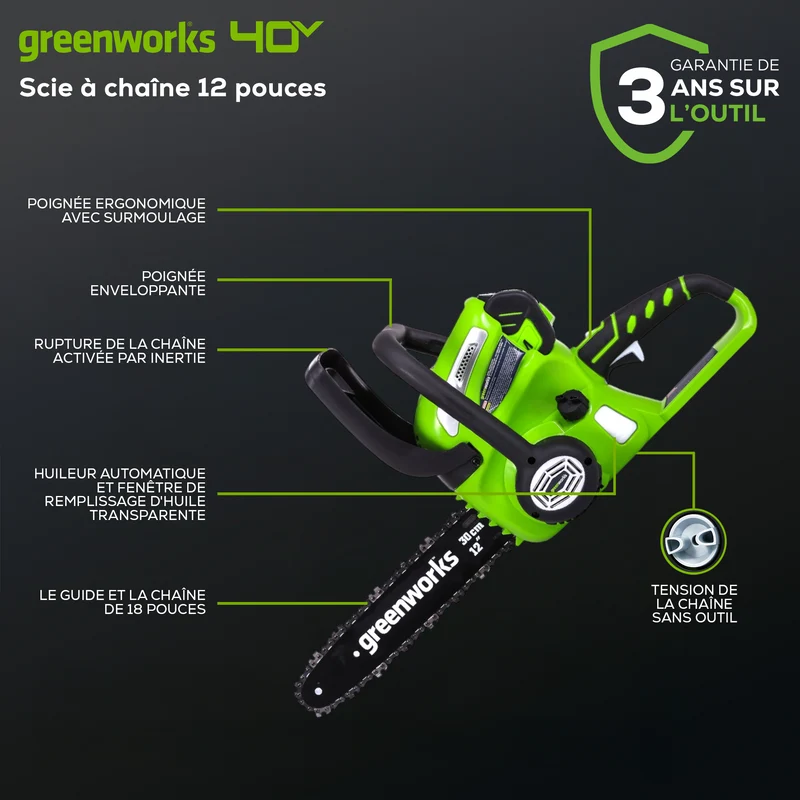 40V 12" Chainsaw (Tool Only)