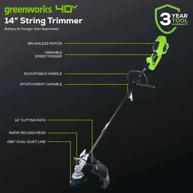 40V 14" Brushless String Trimmer (Tool Only) - STF456