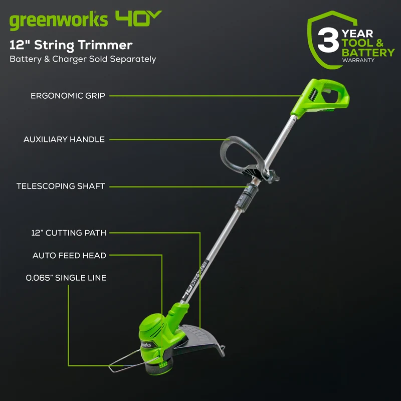 40V 12" String Trimmer, 2.0Ah Battery and Charger - STF309