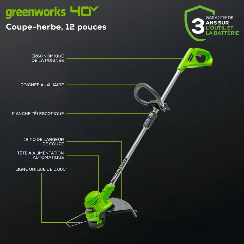 40V 12" String Trimmer, 2.0Ah Battery and Charger - STF309