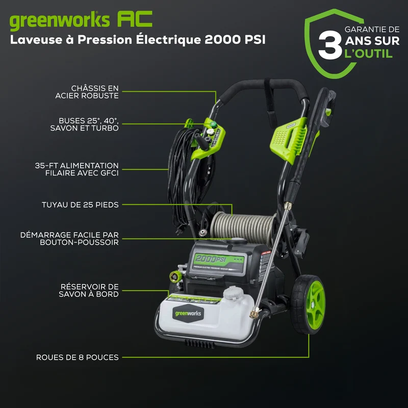 2000 PSI 1.2 GPM 13 Amp Electric Pressure Washer - GPW2000