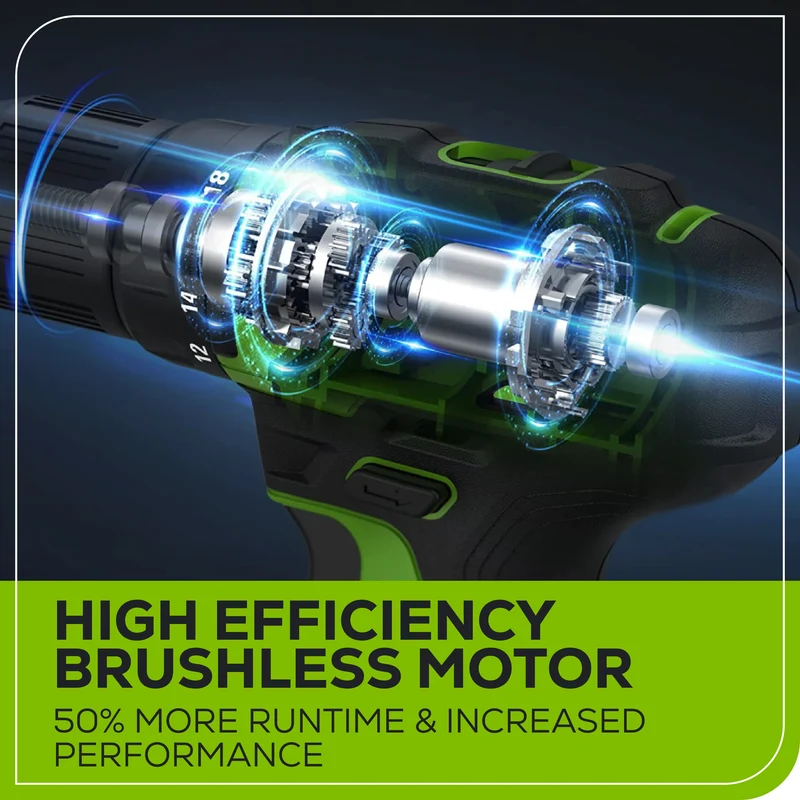 24V Brushless Drill / Driver, (2) 1.5Ah Batteries and Charger Included