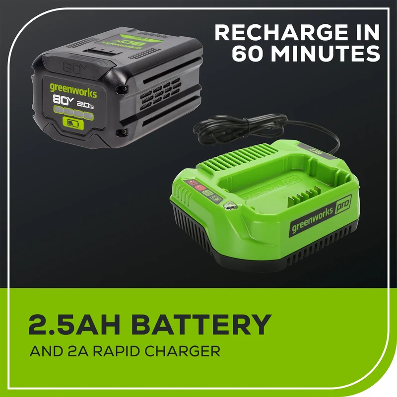 60V 16" Direct Drive String Trimmer, 2.5Ah Battery and Charger Included