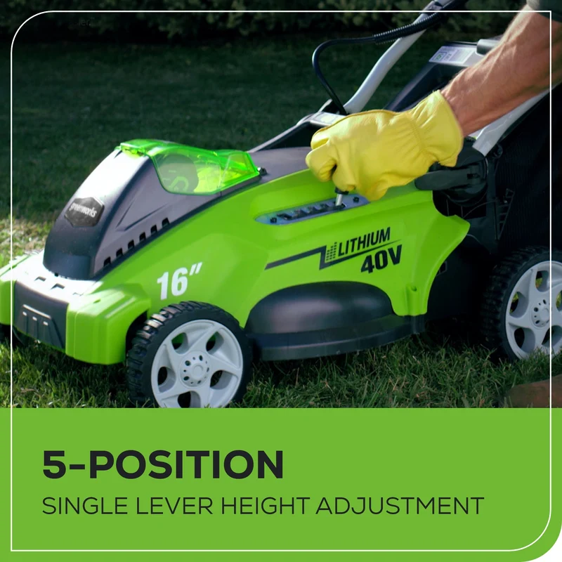 40V 16" Battery Lawn Mower - Cordless Push with 4.0Ah Battery & Charger