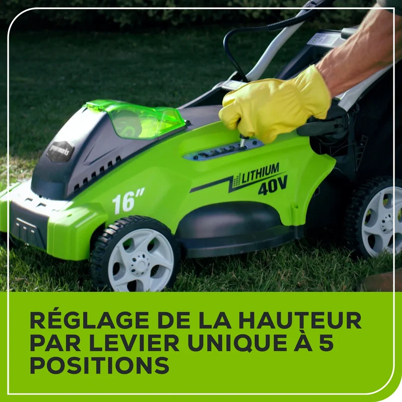 40V 16" Battery Lawn Mower - Cordless Push with 4.0Ah Battery & Charger