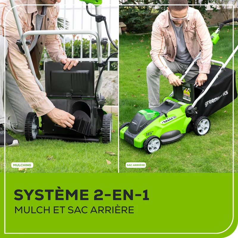 40V 16" Battery Lawn Mower - Cordless Push with 4.0Ah Battery & Charger