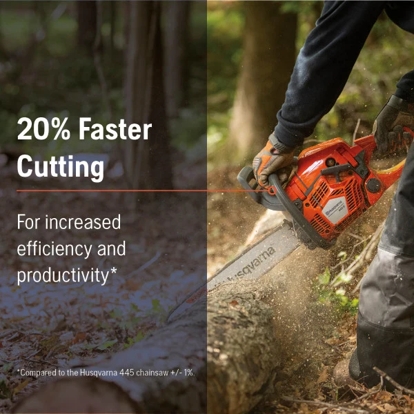 Husqvarna 445s 50.2-cc 18 inch Gas Chainsaw, 0.050" Gauge and .325" Pitch