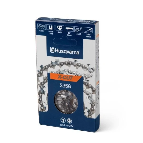 585639666 Husqvarna 16 Inch X-CUT S35G Chainsaw Chain, .325" Pitch, .058" Gauge, 66 DL