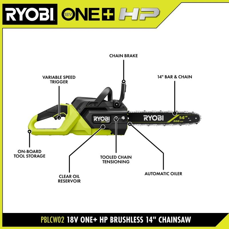 18V ONE+ HP Brushless 14" Chainsaw Kit