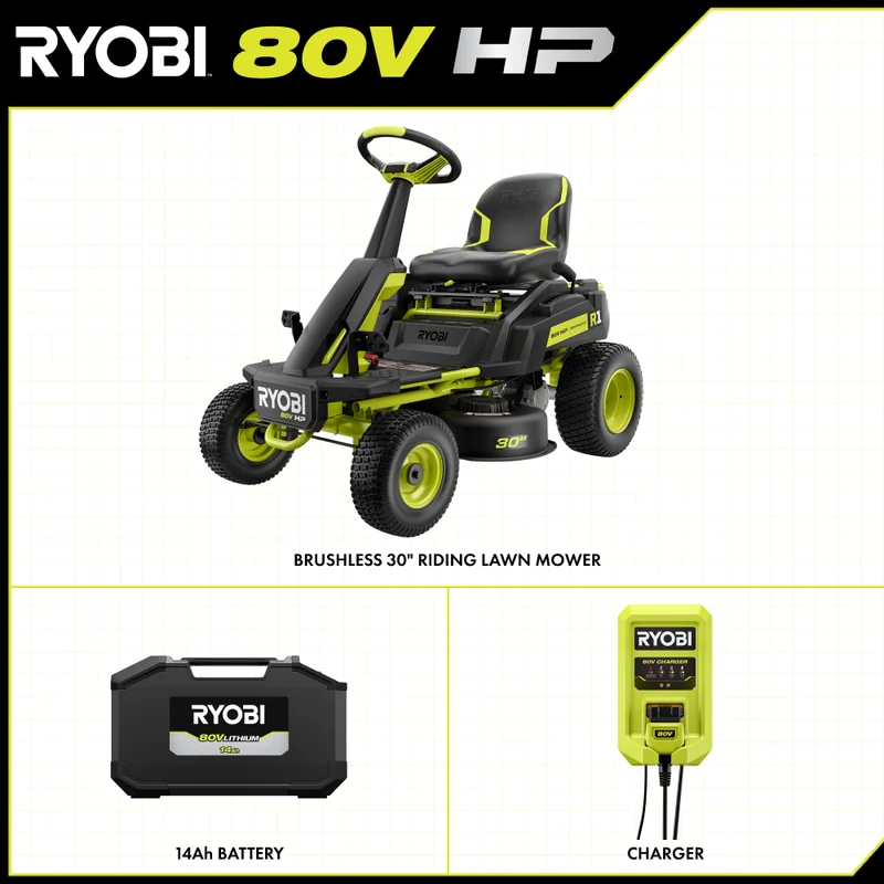 R1 80V HP Brushless 30" Riding Lawn Mower Kit