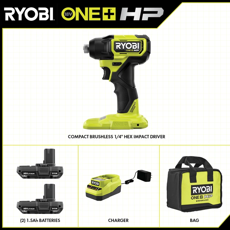 18V ONE+ HP Compact Brushless 1/4" Hex Impact Driver Kit