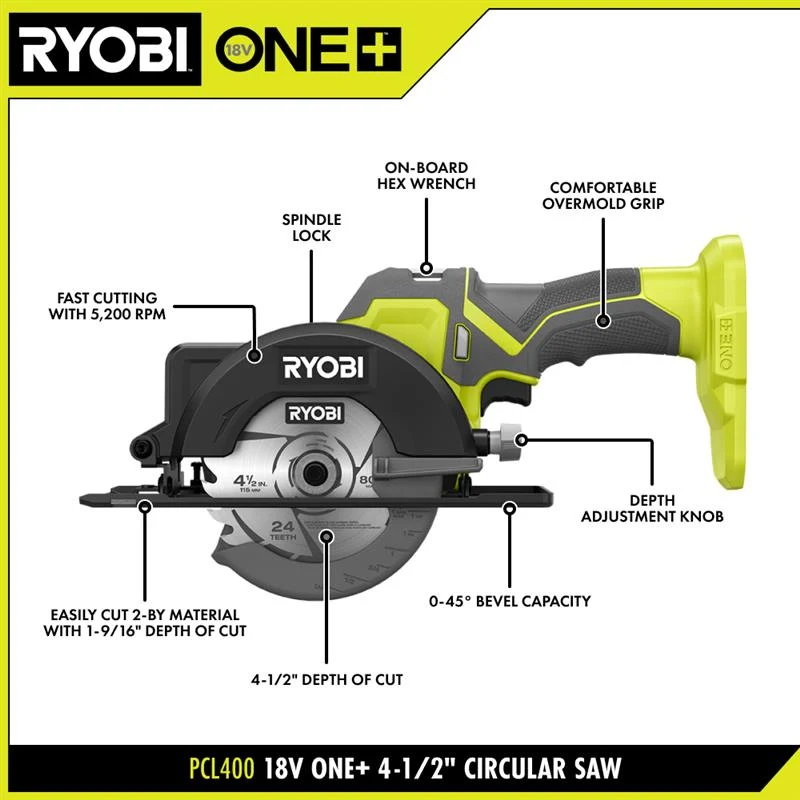 18V ONE+ 4-1/2" Circular Saw Kit
