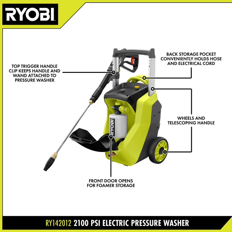 2100 PSI 1.2 GPM Electric Pressure Washer