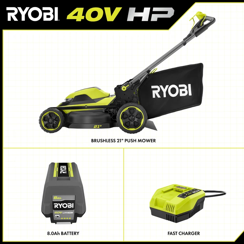 40V HP Brushless 21" Push Mower Kit