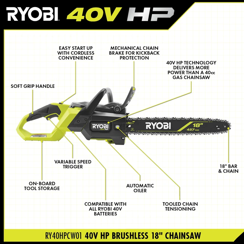 40V HP Brushless 18" Chainsaw