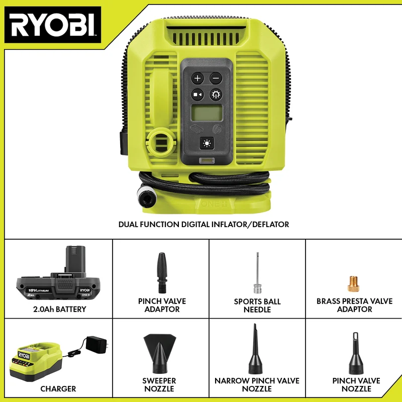 18V ONE+ Dual Function Digital Inflator/Deflator Kit