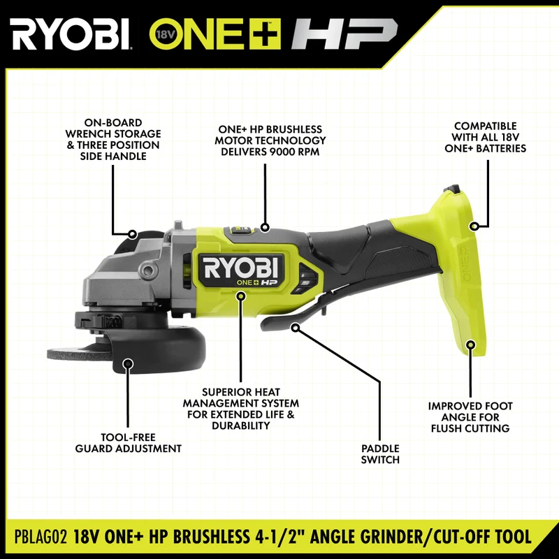 18V ONE+ HP Brushless 4-1/2" Angle Grinder/Cut-Off Tool Kit