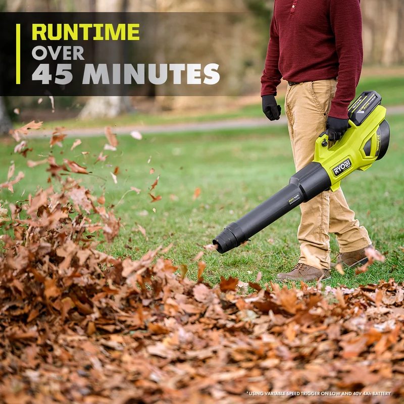 40V HP Brushless WHISPER SERIES 650 CFM 160 MPH Leaf Blower Cordless with 4.0 Ah Battery and Charger