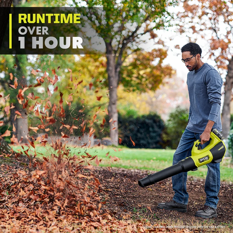 18V ONE+ HP Brushless WHISPER SERIES 510 CFM 130 MPH Battery Leaf Blower, 6.0 Ah Battery, Charger