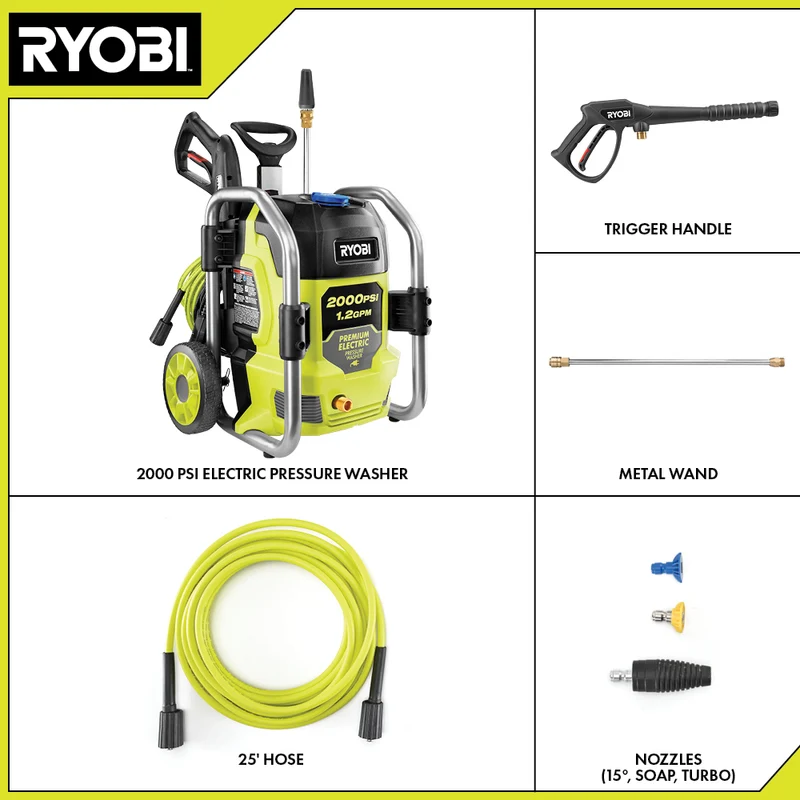 2000 PSI Electric Pressure Washer with Free 12" Electric Pressure Washer Surface Cleaner