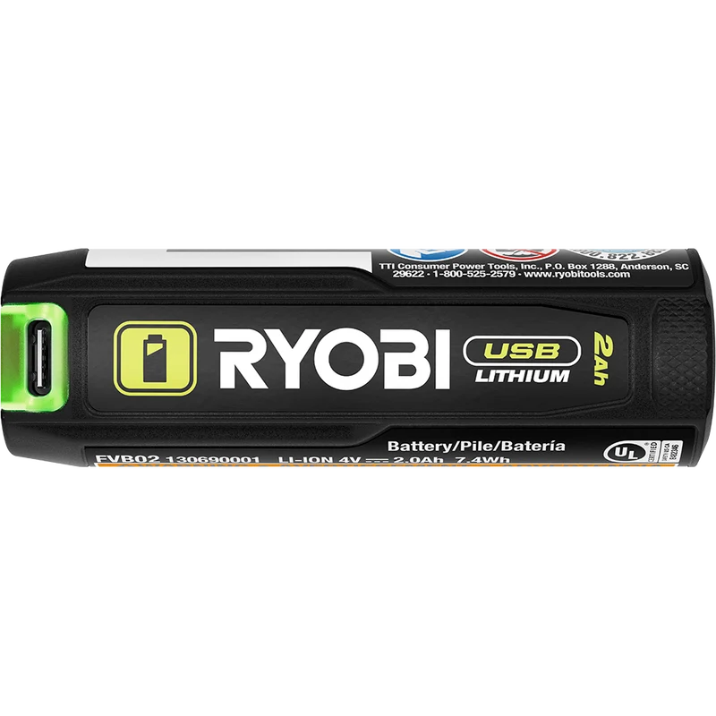 USB Lithium 2AH Lithium Rechargeable Battery (2-Pack)