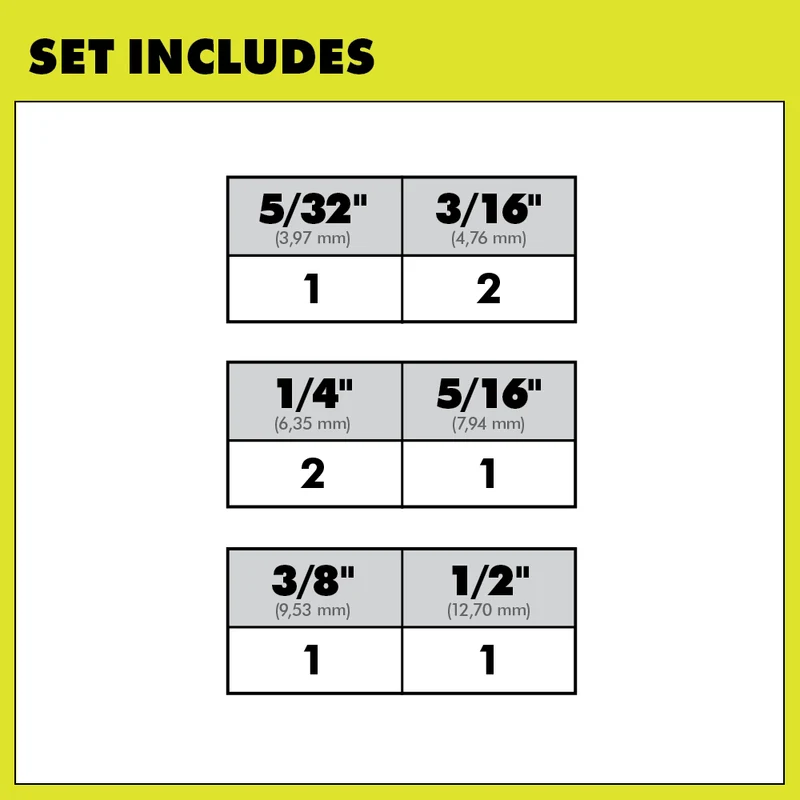 8 PC. SDS-Plus 6" 2-Cutter Drill Bit Set