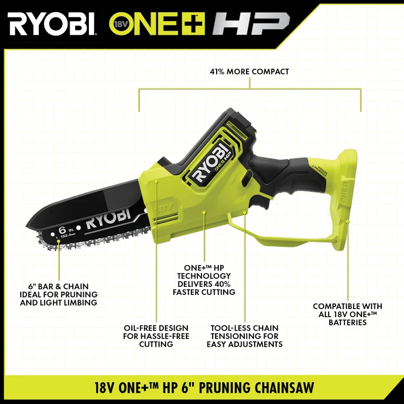18V ONE+ HP 6" Compact Brushless Pruning Chainsaw Kit
