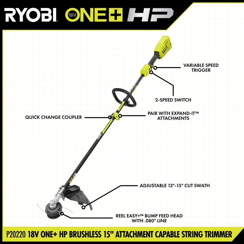 18V ONE+ HP 15" Attachment Capable String Trimmer Kit