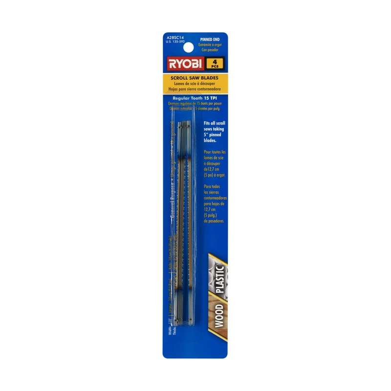 4 PC. Tooth Per Inch Scroll Saw Pinned Blades (15-Pack)