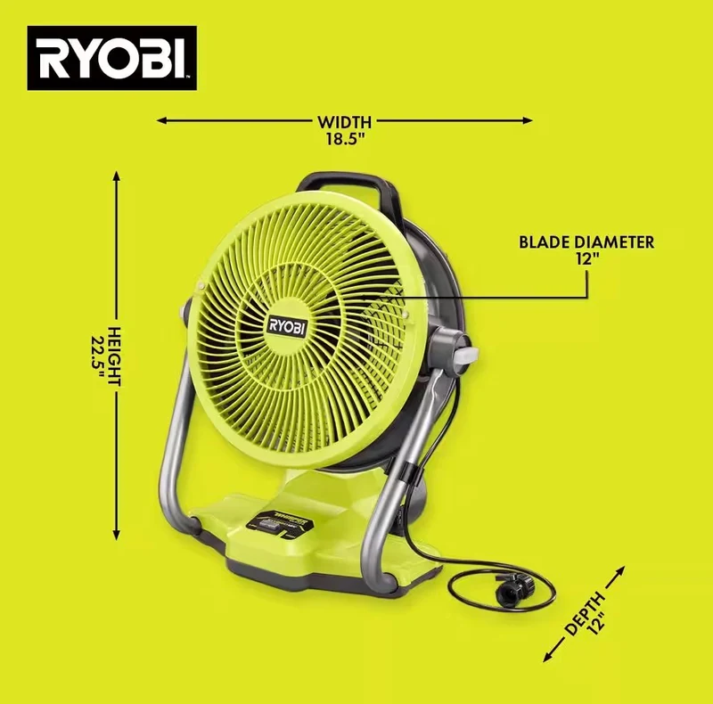18V ONE+ 12" Hybrid Misting Air Cannon Fan
