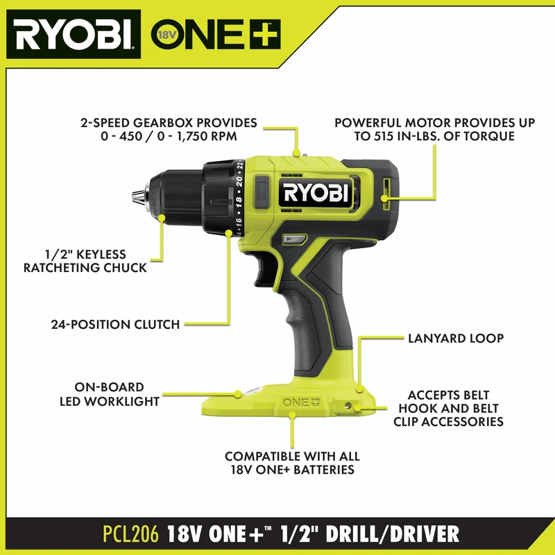 18V ONE+ 1/2" Drill/Driver Kit