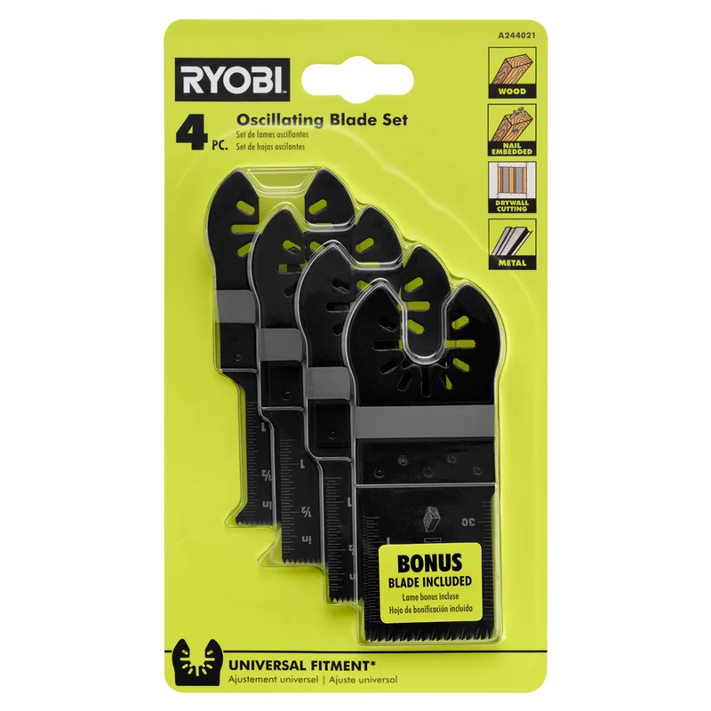 4 PC. Wood/Metal Oscillating Multi-Tool Blade Set