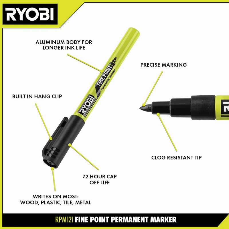 Black Fine Point Permanent Workshop Marker