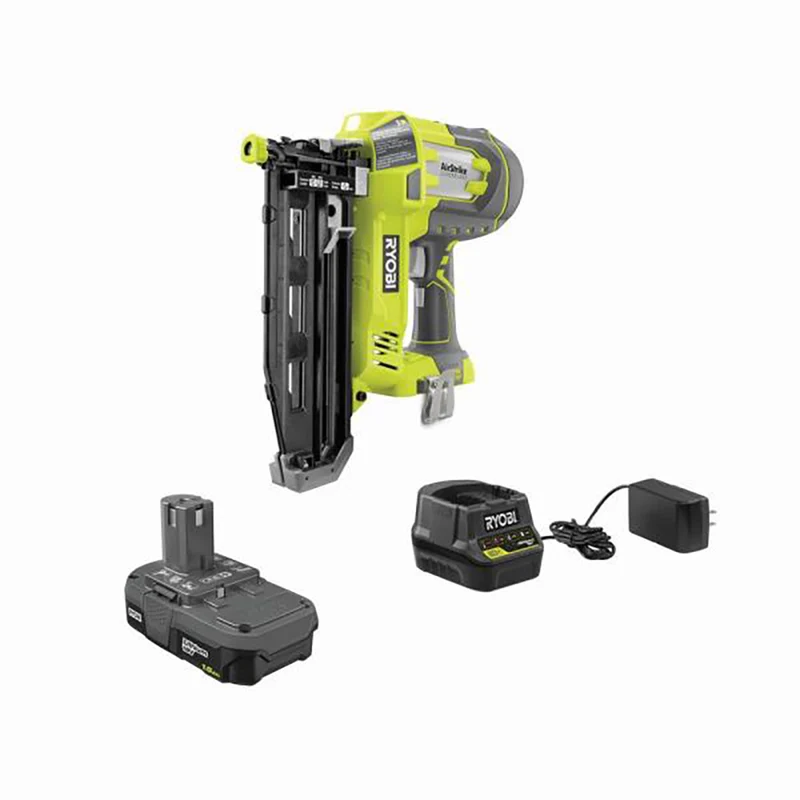 18V ONE+ AirStrike 16-Gauge Straight Finish Nailer with Sample Nails, (1) 1.5 Ah Battery and Charger