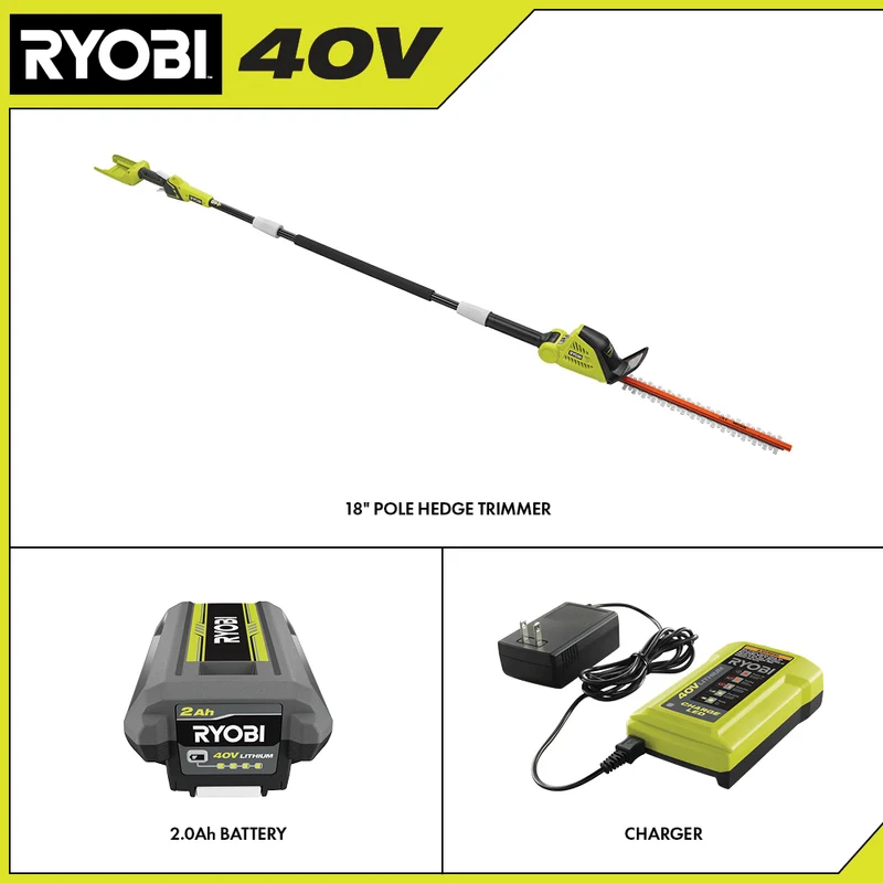 40V 18" Pole Hedge Trimmer