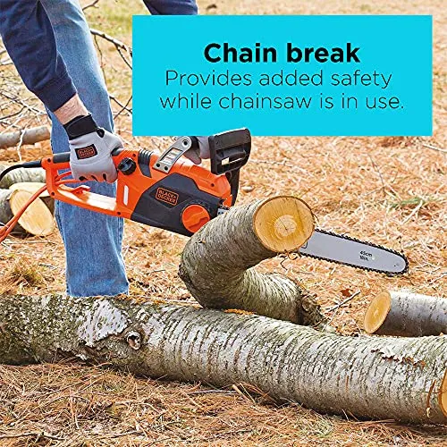 BLACK+DECKER Electric Chainsaw, 18-Inch, 15-Amp, Corded (CS1518)