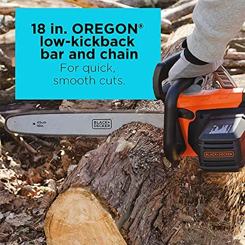 BLACK+DECKER Electric Chainsaw, 18-Inch, 15-Amp, Corded (CS1518)